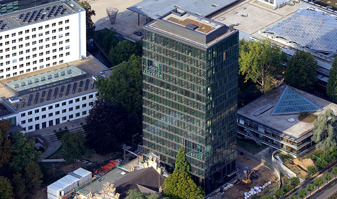 Erweiterungsneubau für UNFCCC im UN-Campus - Luftbild.