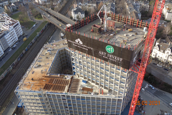 Neuer Kanzlerplatz Bonn - Bauphase - Blick vom Kran.