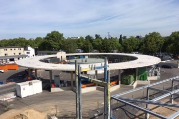 Neu- und Umbau Betriebshof West bonnOrange - kreisförmiges Anlieferungsterminal.