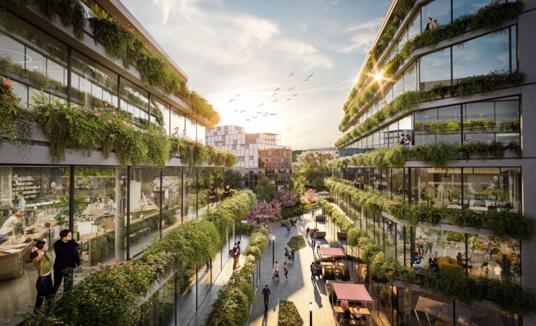 Visualisierung Bürocomplex Green Canyon in Bonn.