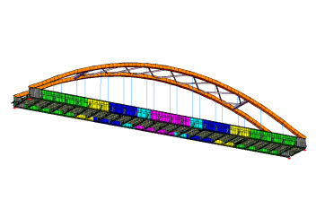 3D-FE-Modell Brücke Herforder Straße in Lage.