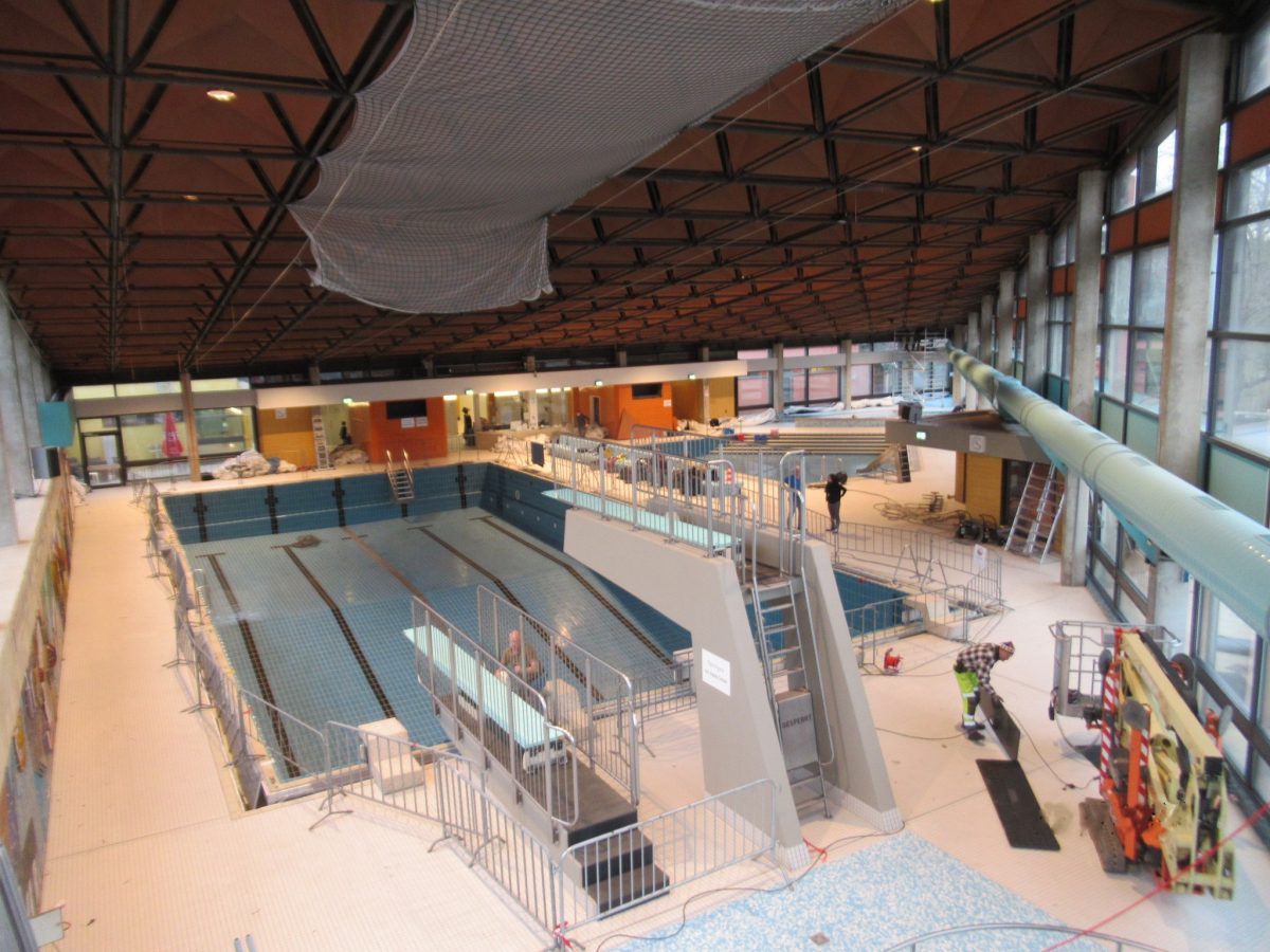 Bauwerksprüfung im Höhenbergbad in Köln.
