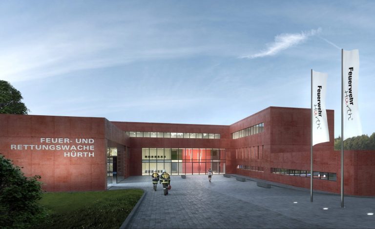 Visualisierung Feuer- und Rettungswache Hürth.