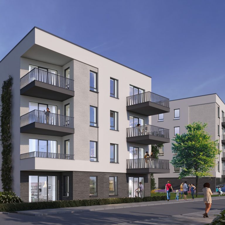 Visualisierung Stadtquartier Haufeld in Siegburg.
