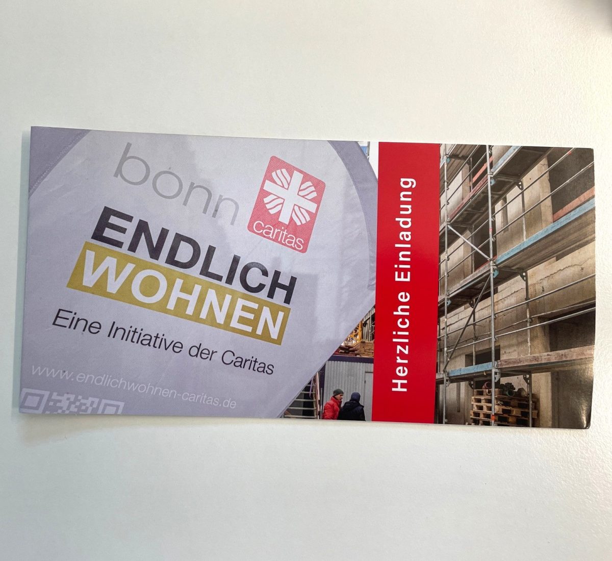 Einladung zur Einweihung Teilhabezentrum Caritas in Bonn.