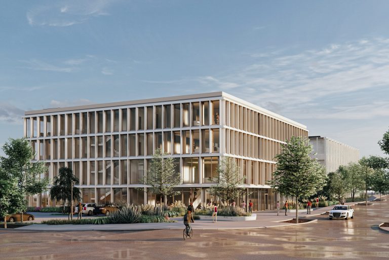 Visualisierung Verwaltungsgebäude und Hochgarage Bubenheimer Bann in Koblenz.