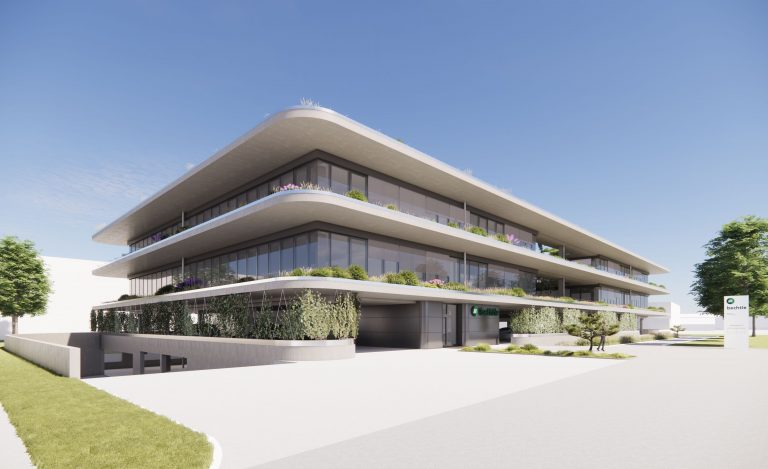 Bechtle AG - Visualisierung Bürogebäude mit Tiefgarage in Bonn-Bad Godesberg.