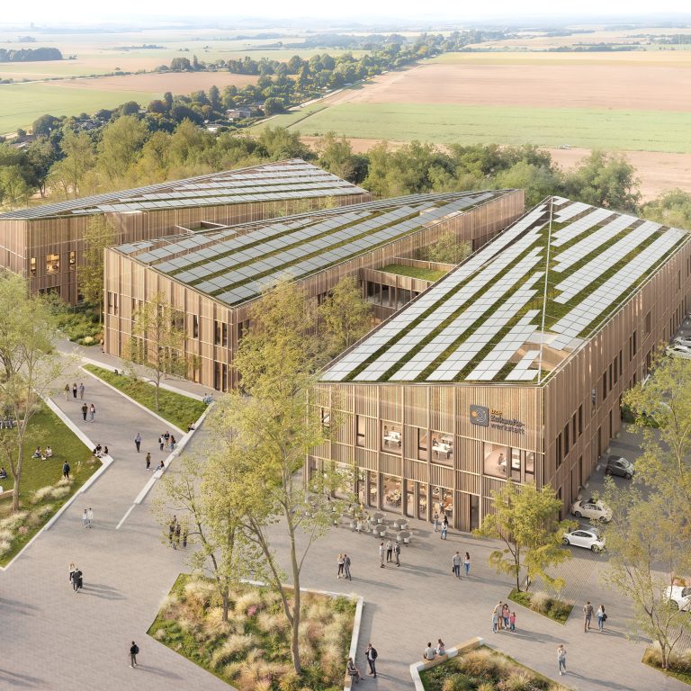 Visualisierung Neubau Zukunftswerkstatt BZE in Euskirchen.
