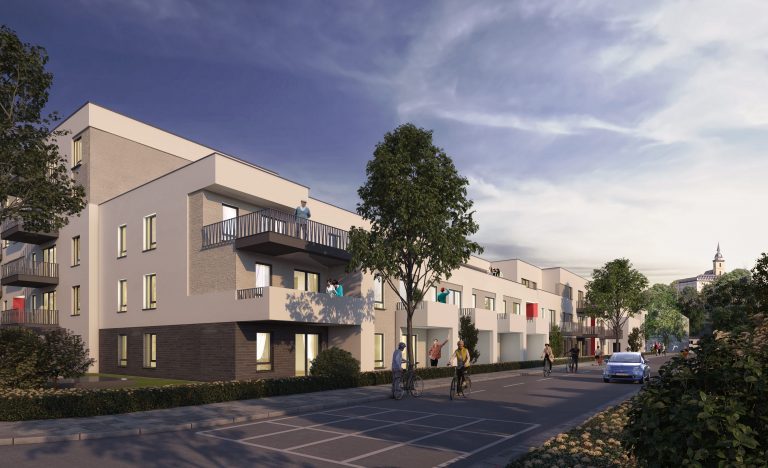 Visualisierung Stadtquartier Haufeld in Siegburg.